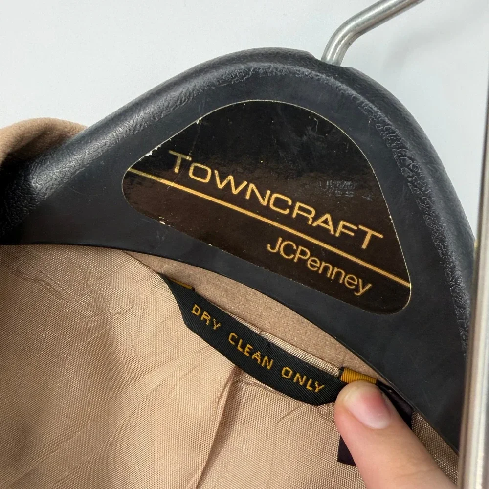 Towncraft‎ Western Sport Coat Mens 42S Tan Suede Texture Blazer Cowboy Core VTG